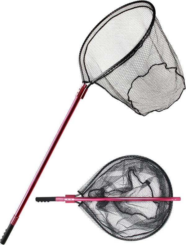 Beoccudo Fishing Net - Telescopic Saltwater Fishing Net Handle Landing Net, Extends 72-92in, Net Hoop 28x24in, 30in Deep - Image 9